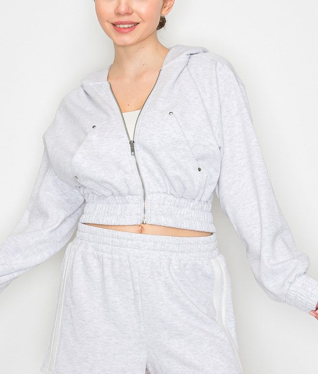 Marie 2pc crop and flair jogging pant set