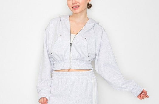 Marie 2pc crop and flair jogging pant set